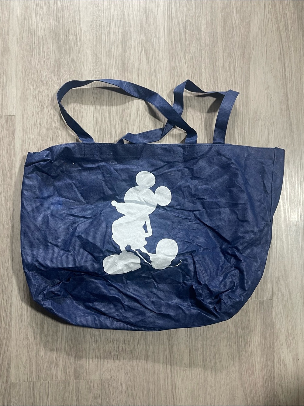 Navy Disney Store Tote Bag with White Mickey Silhouette